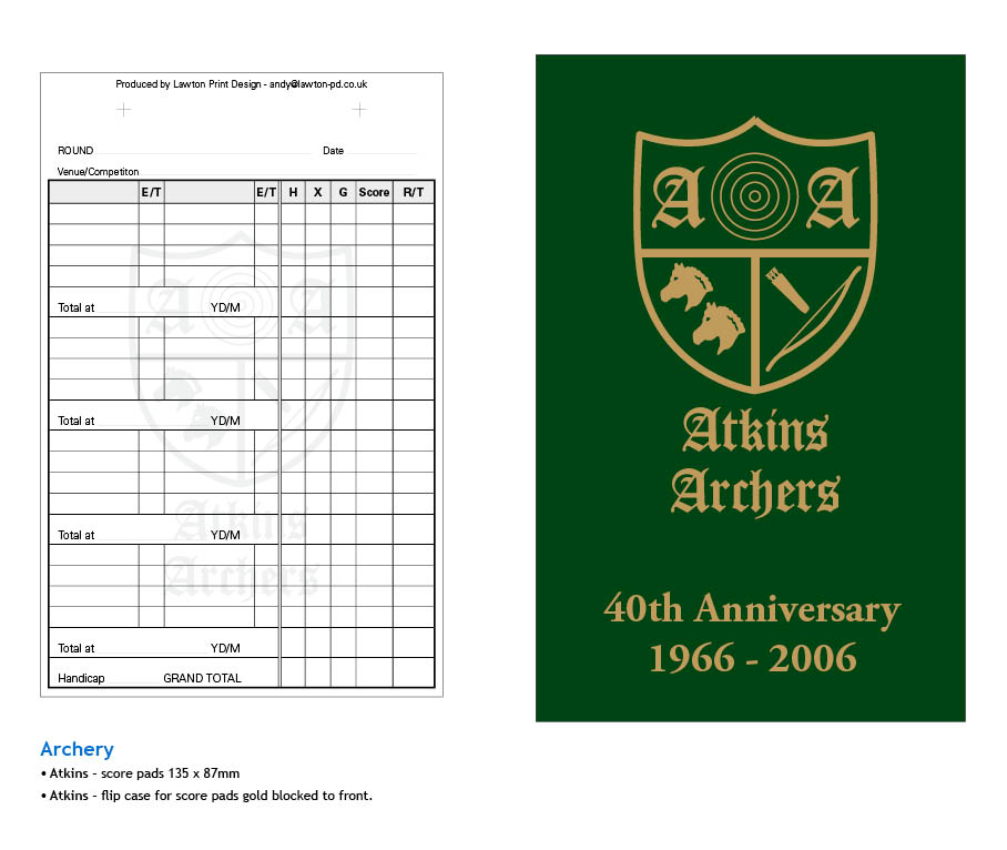 Archery score pad